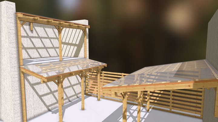 Zadaszenie tarasów i balkonu 3D Model