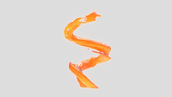 Water Splash - Ascendant Spiral Shape Animation. 3D Model