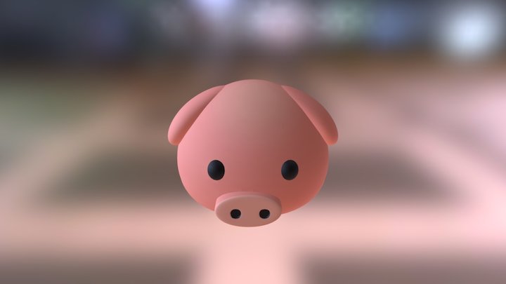 Emoji Pig 3D Model