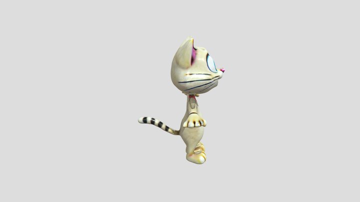 3d cat in pixar style cartoon cat 3D Model