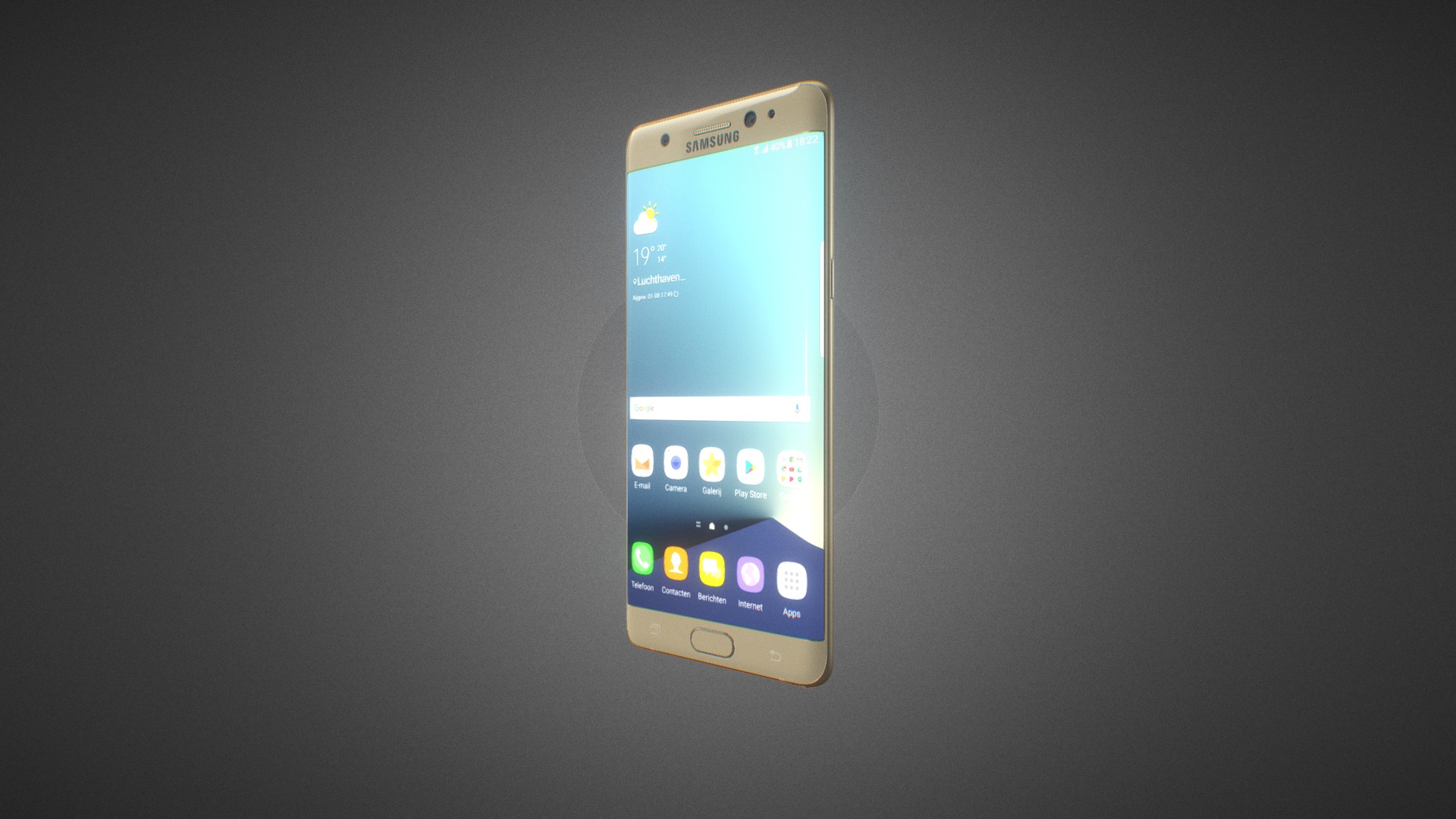 3D model Samsung Galaxy Note 7 for Element 3D - This is a 3D model of the Samsung Galaxy Note 7 for Element 3D. The 3D model is about a cell phone on a table.