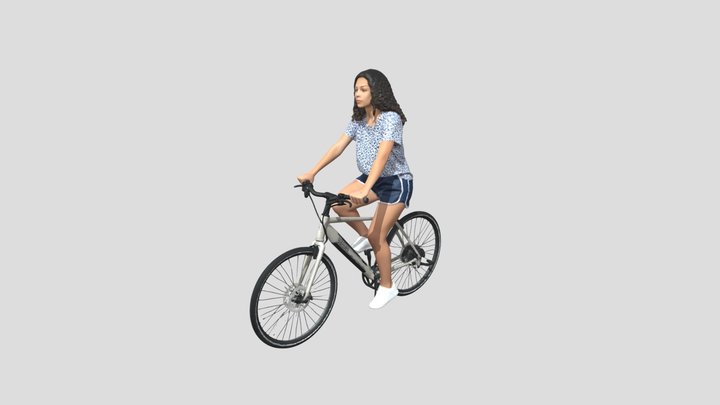 Cyclist On A Silver Bicycle