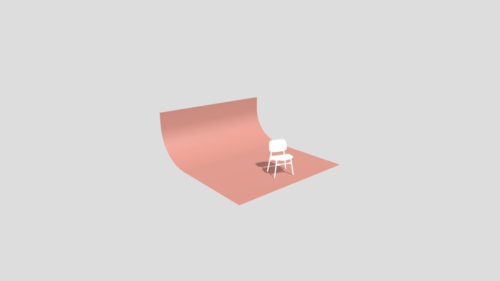 Minimal Wooden Chair 3D Model