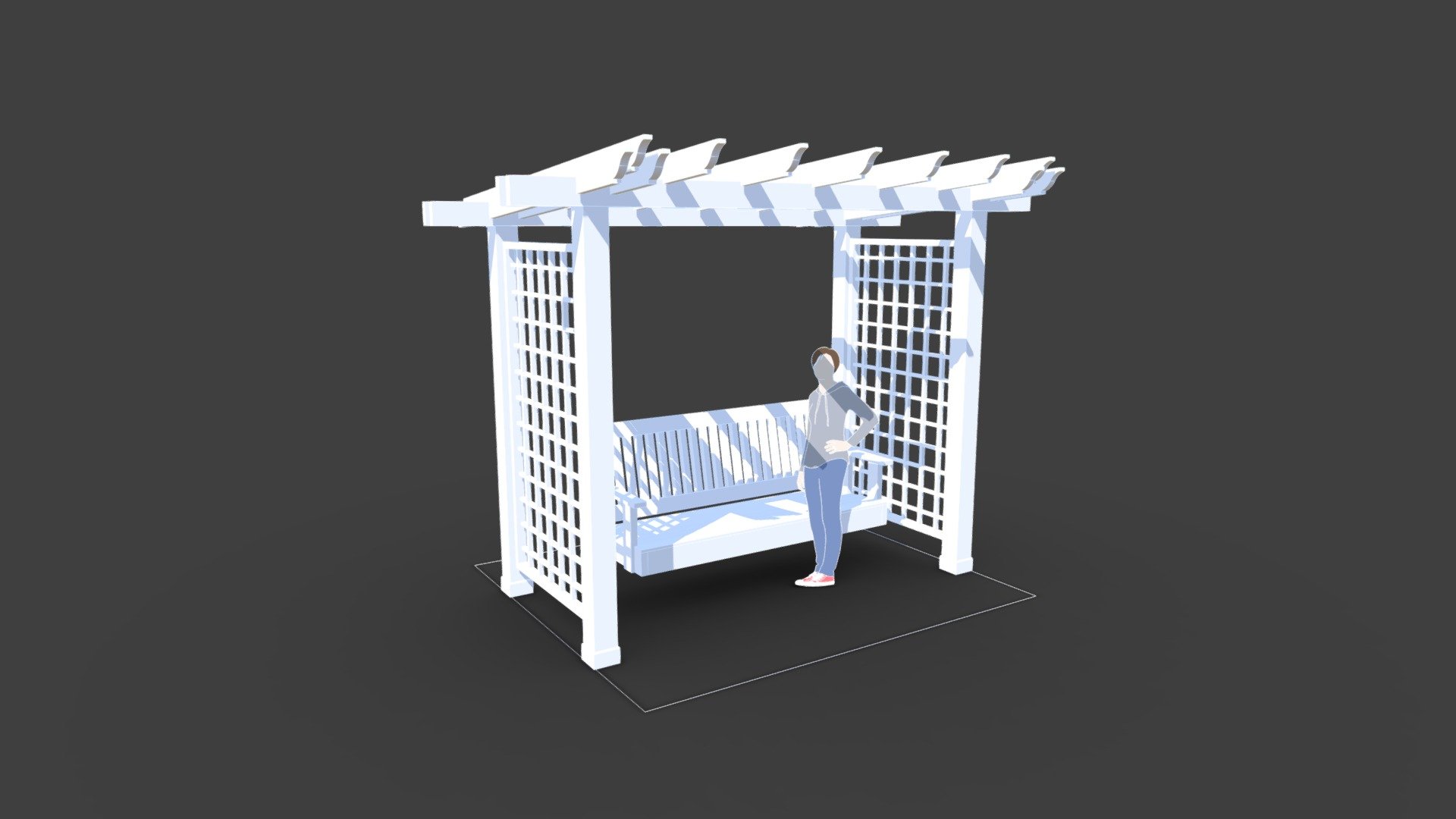 пергола+качель 1,2 - 3D model by ubesedki [781f11d] - Sketchfab