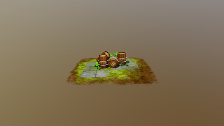 Barriles de Vodka - Low Poly 3D Model