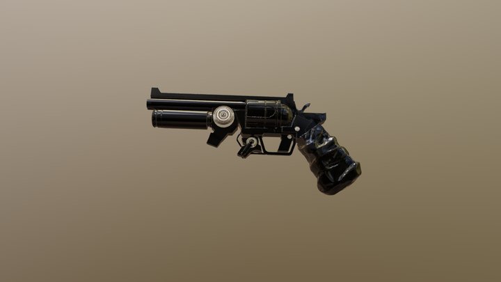 Modern revolver 3D Model