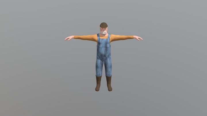 Farmer T pose 3D Model