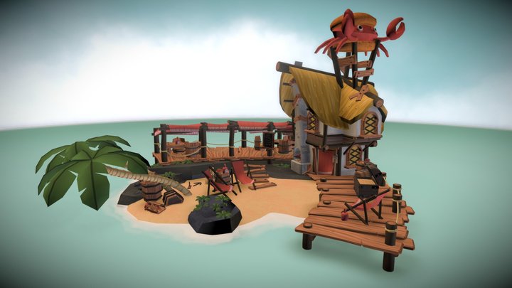 Captain burger beard island 3D Model