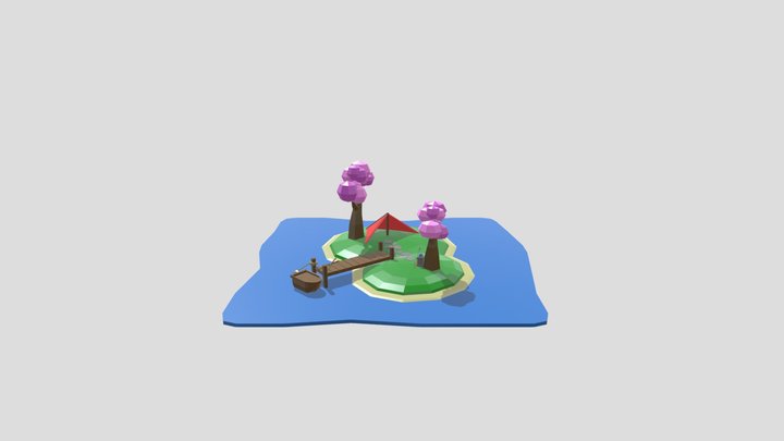 Low Polly Island 3D Model
