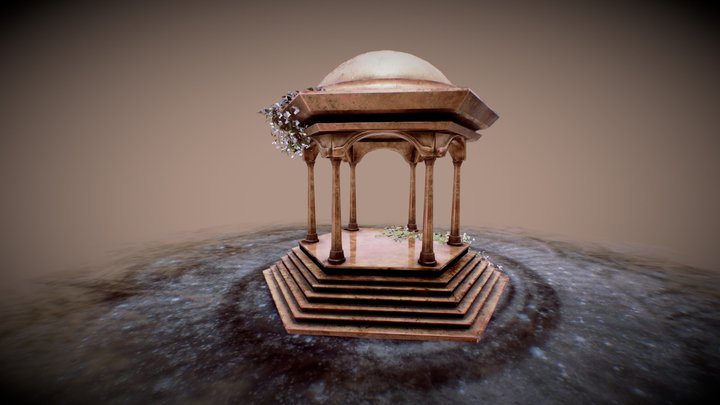 Kiosk in Gold 3D Model