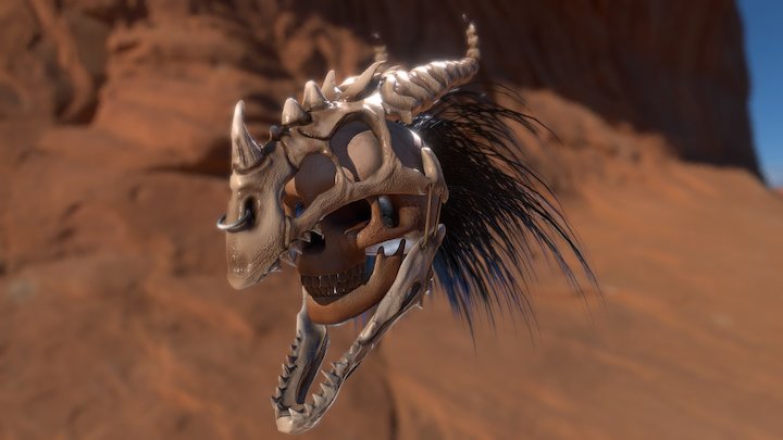 Warrior Dragon Helmet 3D Model