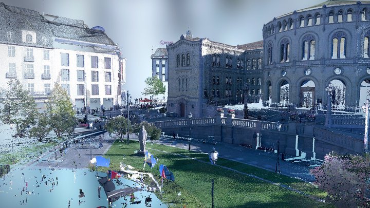Norwegian Parliament -Storting with surroundings 3D Model