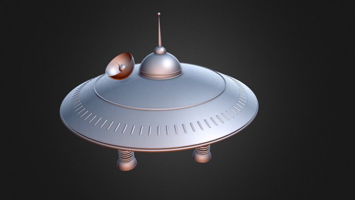 LowPoly Spaceship C4D 3D Model