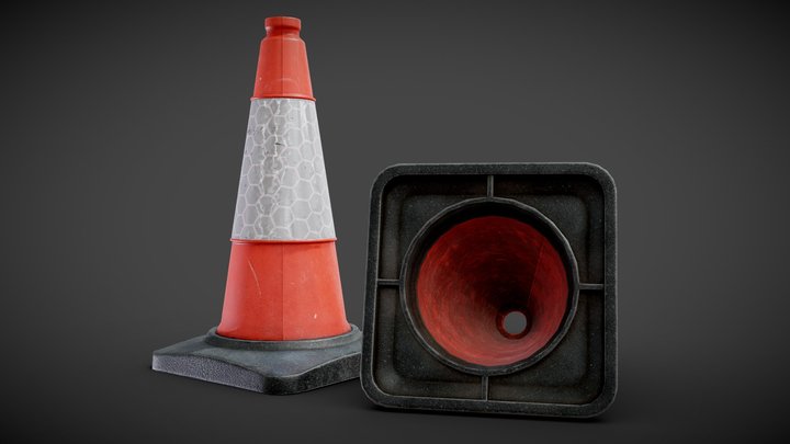 Dirty Traffic Cone 3D Model