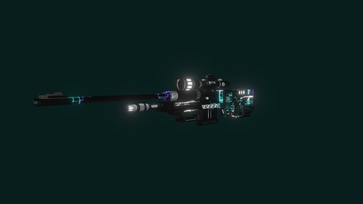 Sniper Cyberpunk 3D Model