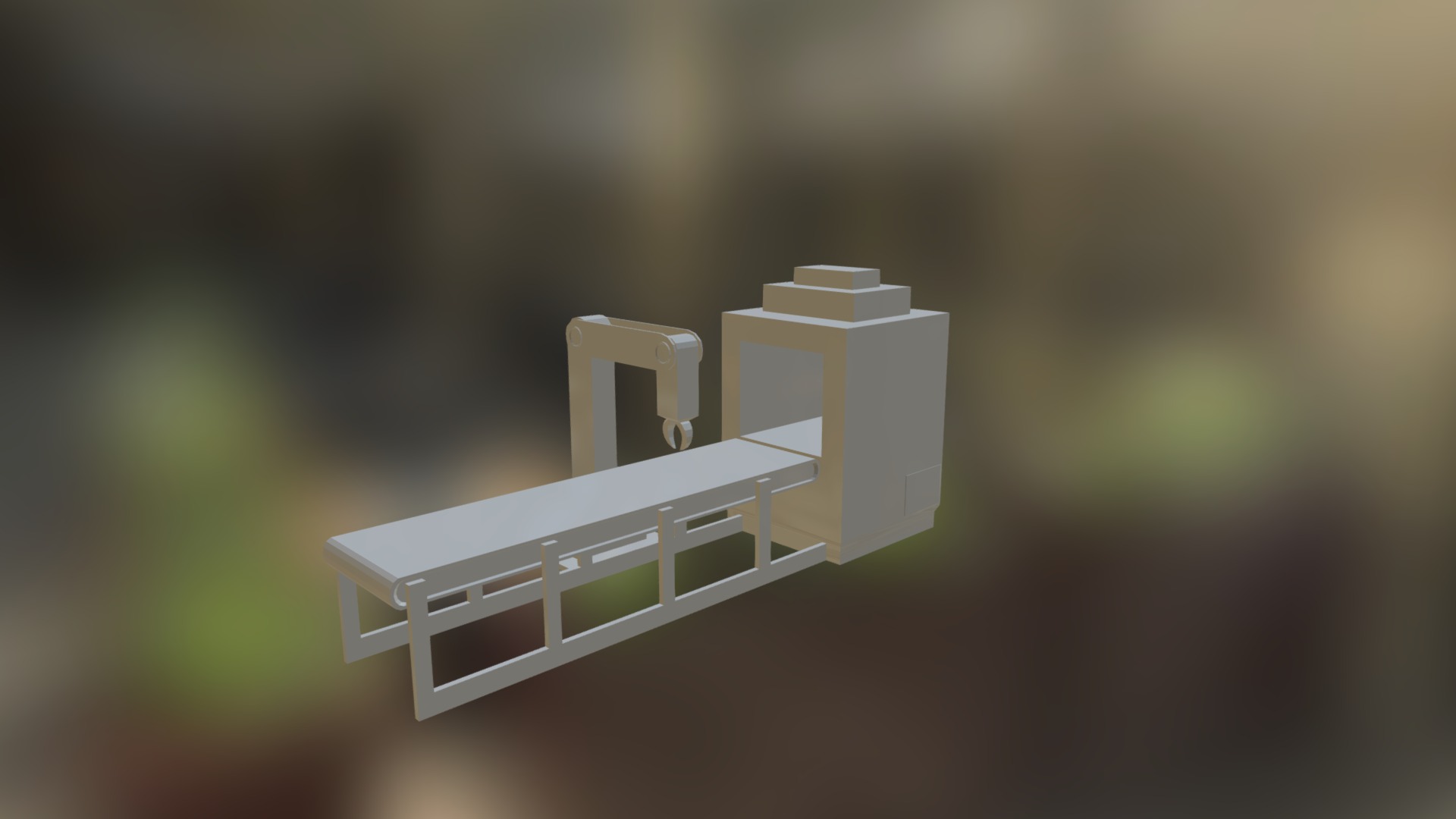 3D model Assembly Line 2 - This is a 3D model of the Assembly Line 2. The 3D model is about a white table with a chair on it.