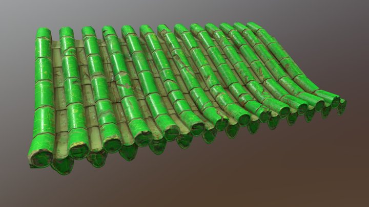 Chinese roof. Low poly model. 3D Model