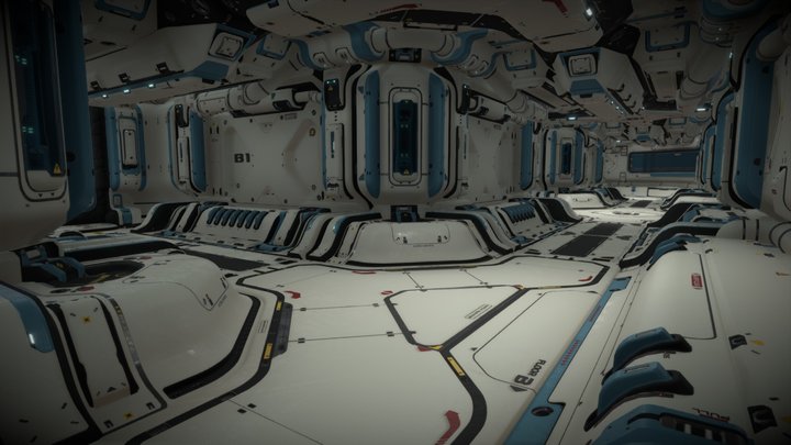 Sci Fi Hallway Assetpack Free too) 3D Model