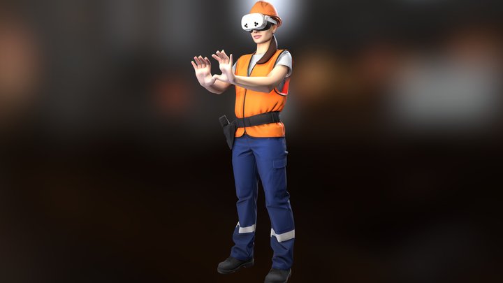 Chica Con Meta Quest Almacen Maneja Maquina – Modello 3D gratuito STL