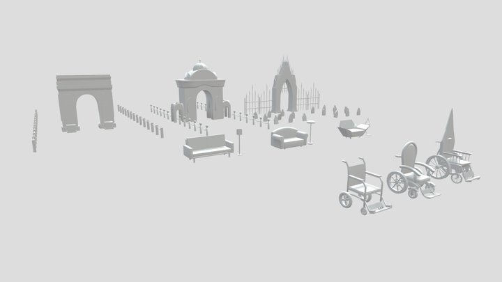 gates,sofas and wheelchairs 3D Model