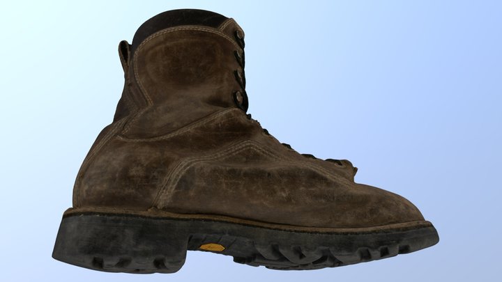 Left Leather Boot 3D Model