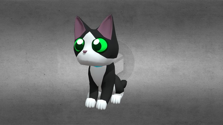Tuxedo Cat Animated 2.0 3D Model