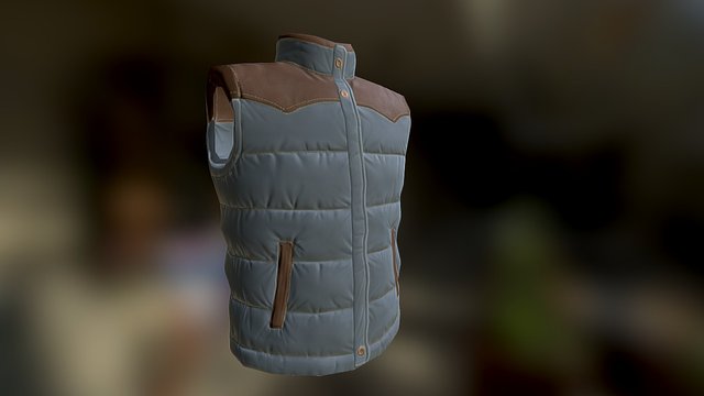 Vintage Winter Vest 3D Model