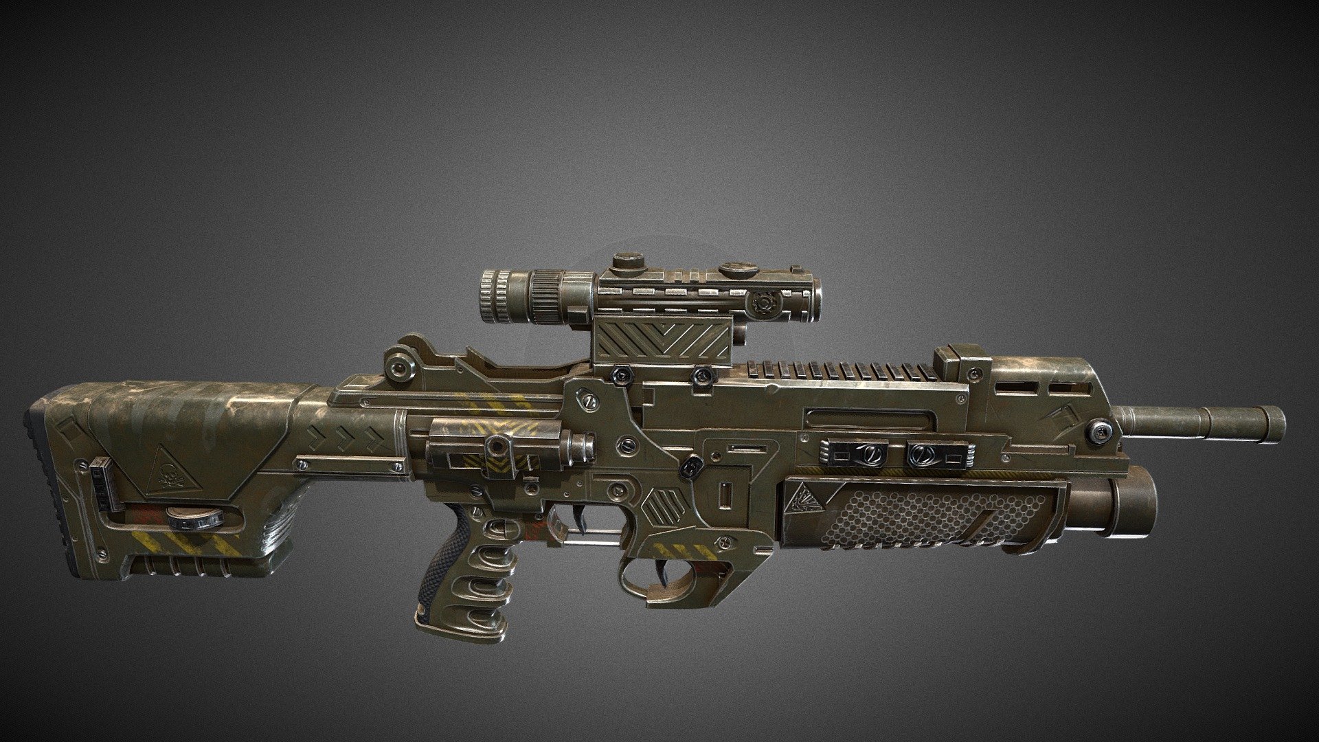 Modern Assaut Rifle - 3d Model By Sbstndc [78410a4] - Sketchfab