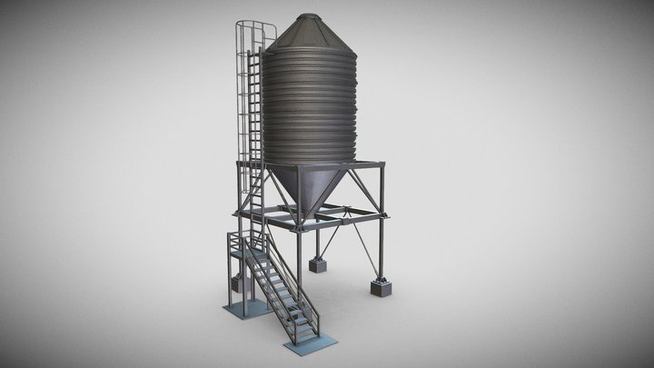 Wheat Silo – 3D Agricultural Storage Model 3D Model
