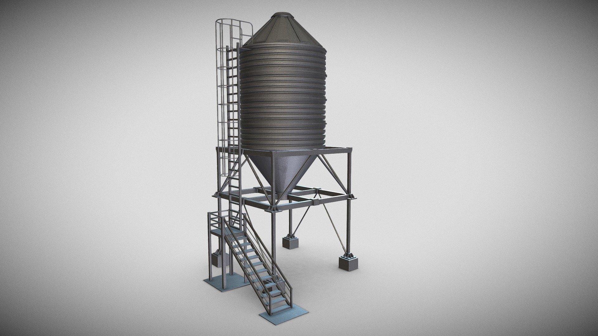 Wheat Silo – 3D Agricultural Storage Model — Sketchfab embed 3D viewer