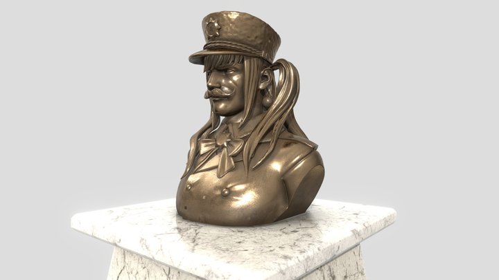 ［Blue Archive］Renkawa Cherino Bronze statue 3D Model