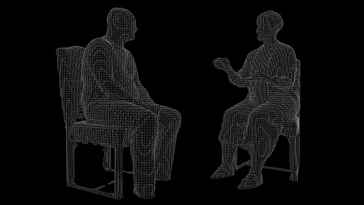 Listening seated chair 3D Model