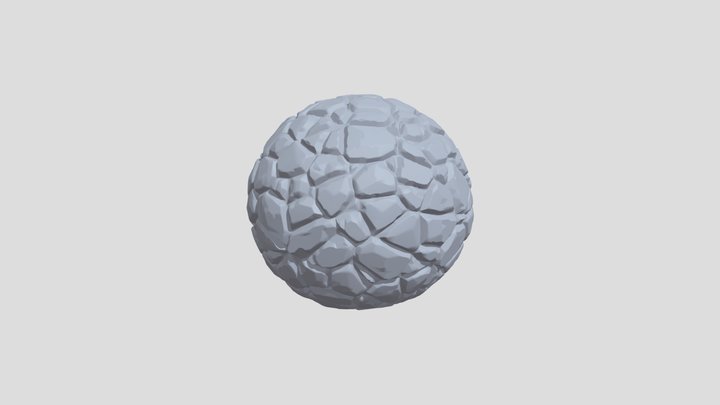3DRockWallSculptBall 3D Model