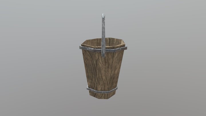 old wooden bucket 3D Model