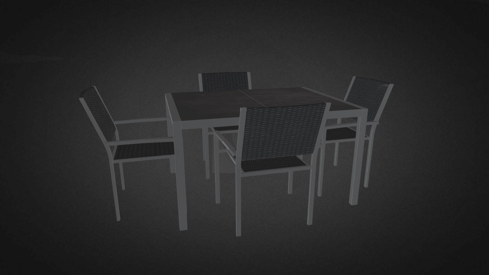 3D model Cuba Garden Set Hire - This is a 3D model of the Cuba Garden Set Hire. The 3D model is about a table with chairs around it.