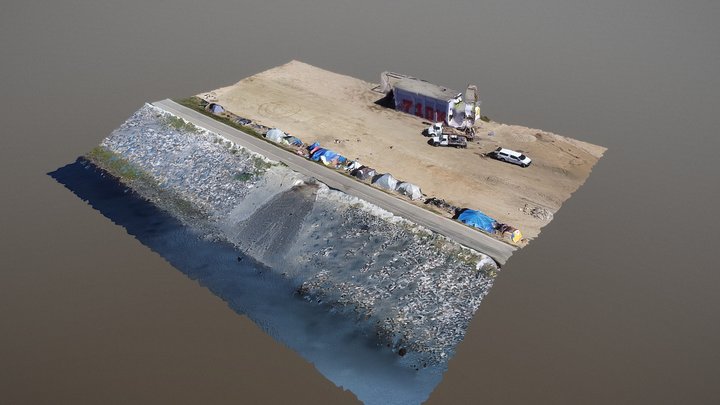 Long Beach, CA: Small Homeless Encampment 3D Model