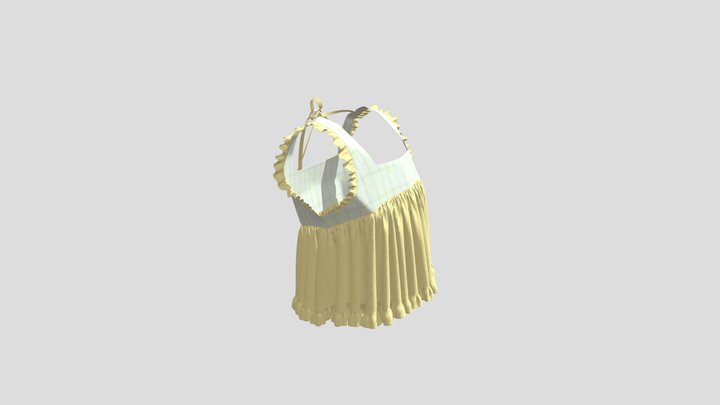 Creamy yellow sleeveless top 3D Model