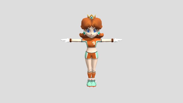 Game Cube - Super Mario Strikers - Daisy 3D Model