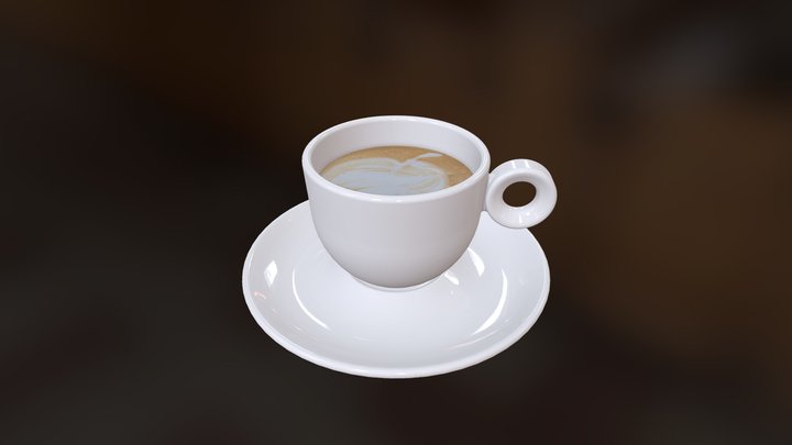 Bola koffie kop en schotel 15 cl. 3D Model