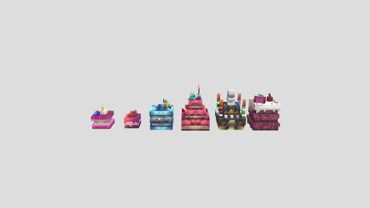 6 Custom Cake Models 3D Model