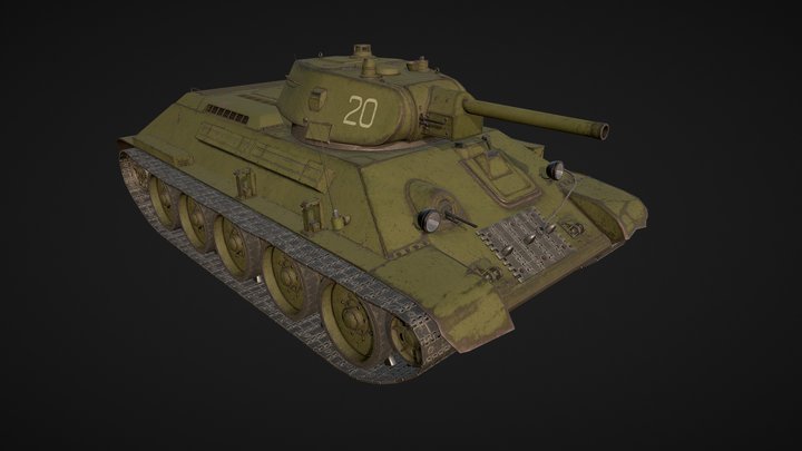 Medium Tank T-34 3D Model