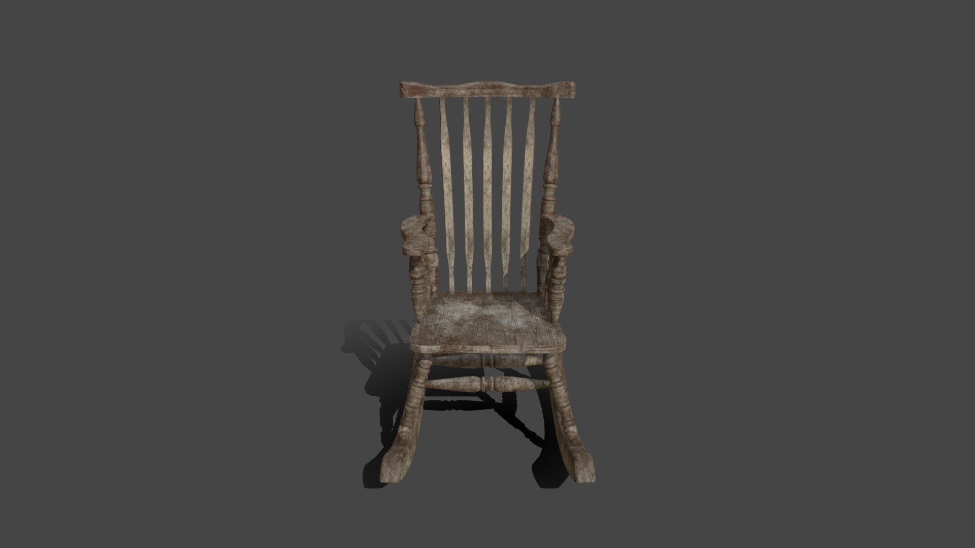 3D model Wooden Rocking Chair - This is a 3D model of the Wooden Rocking Chair. The 3D model is about a chair on a black background.