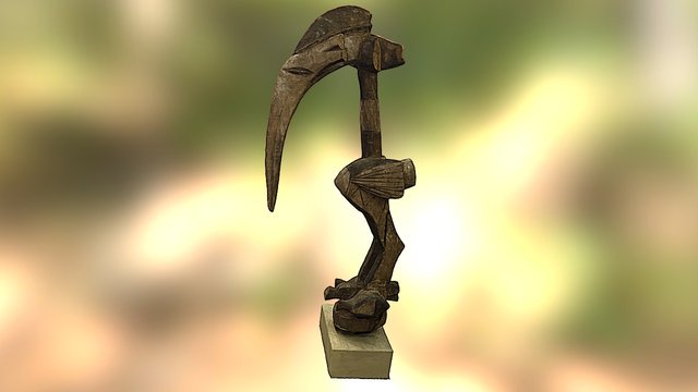 Nigerian wooden buruto bird 3D Model