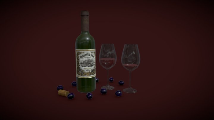 Sonoma red wine 3D Model