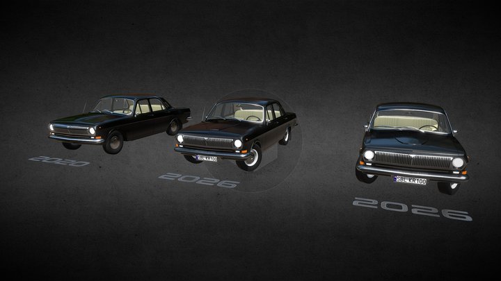 1971 GAZ-24 Volga (LP) – Kostenloses 3D-Modell STL