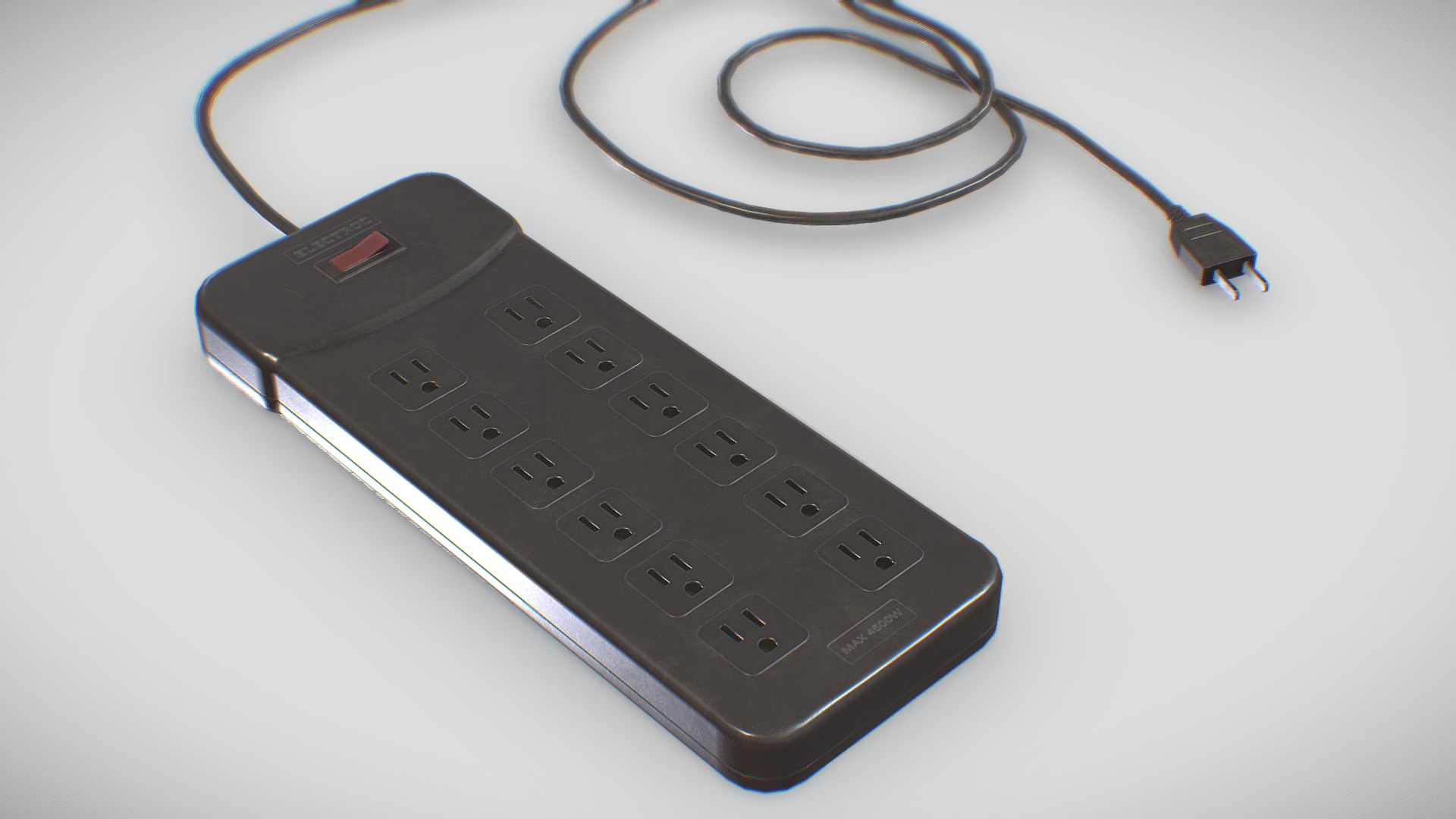 3D model powerStrip - This is a 3D model of the powerStrip. The 3D model is about a corded phone with a keypad.
