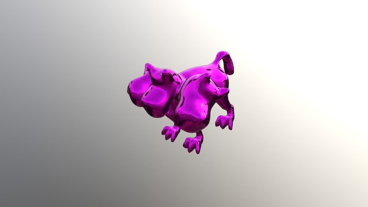 3 Head Dog 3D Model