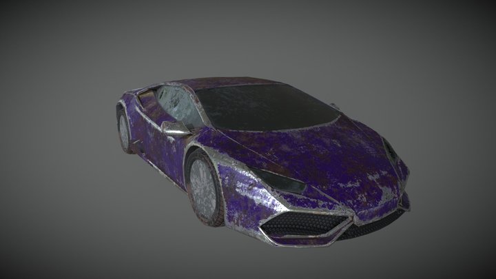 Destroyed Lamborghini 3D Model