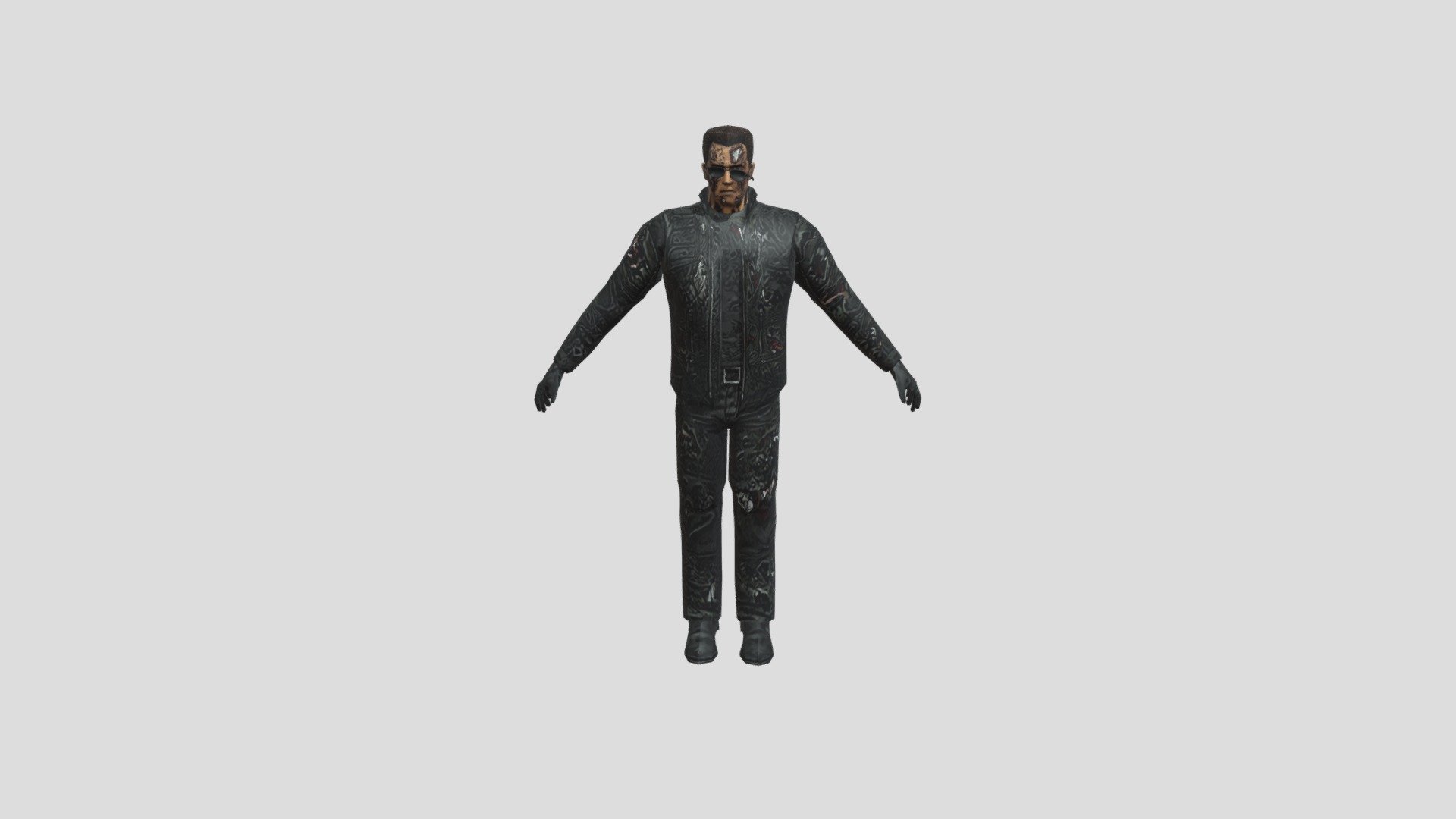 T-800 - Arnold Schwarzenegger Skin Damaged (T2) - Download Free 3D ...