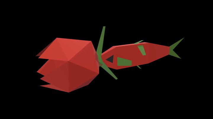 LOW POLY ROSE FISH ＜＞＜ 3D Model
